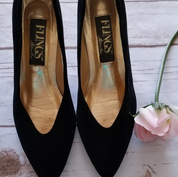 Flings Shoes Flings Black Velvet Shoes Poshmark